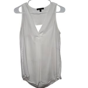 Banana Republic Sleeveless V Neck Drape Back Blouse Small Ivory